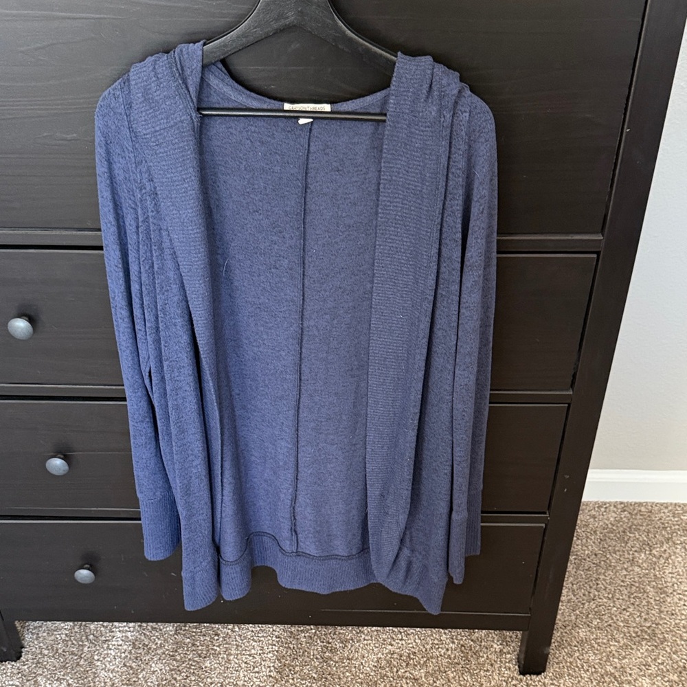Grayson Threads Deep Blue Hooded Cardigan